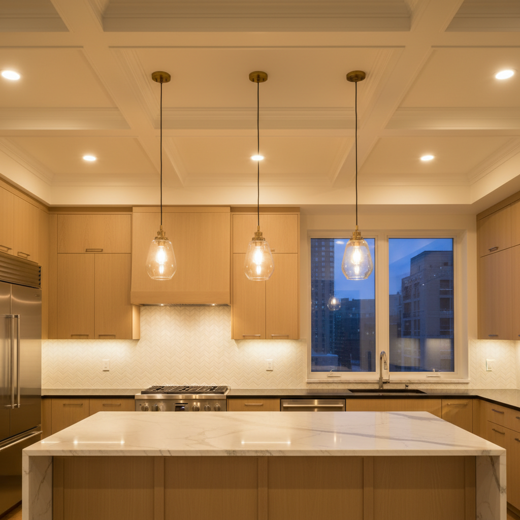 Modern kitchen lighting design Sugarland TX
