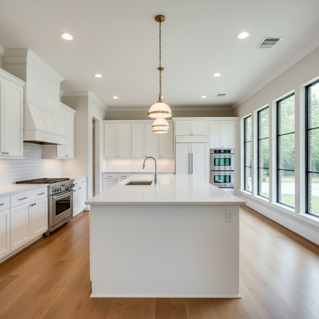Modern luxury kitchen with island in Sugarland TX